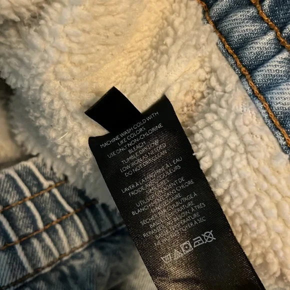 BDG Urban Outfitters Blake Denim Hooded Bomber Jacket Soft Sherpa Lining- Large - Picture 9 of 14